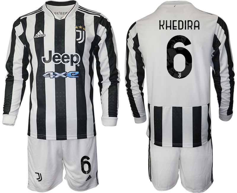 Men 2021-2022 Club Juventus home white Long Sleeve #6 Adidas Soccer Jersey